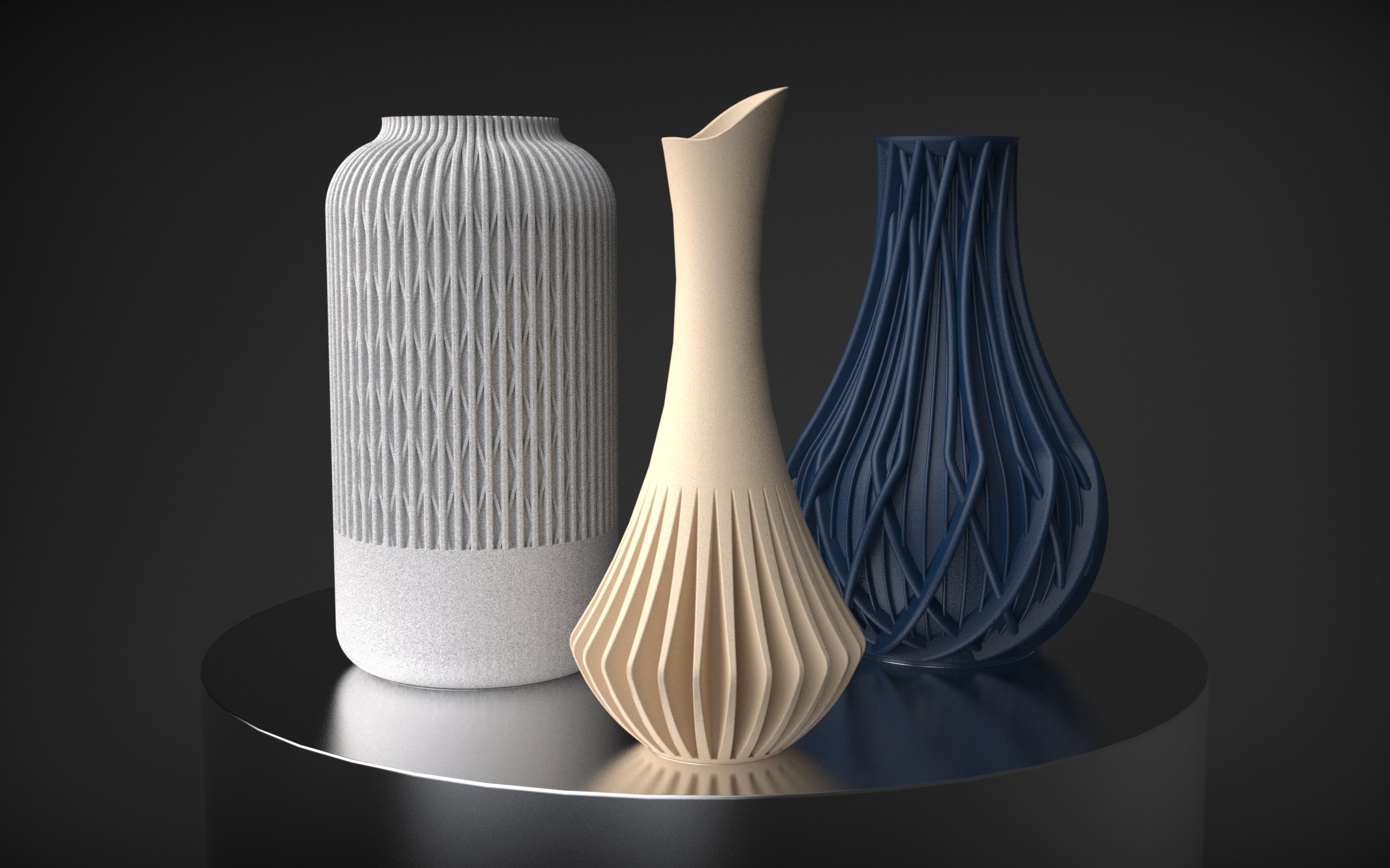 Modern 3D Printed Vases